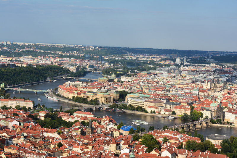 Widok z wieży Petřínská rozhledna